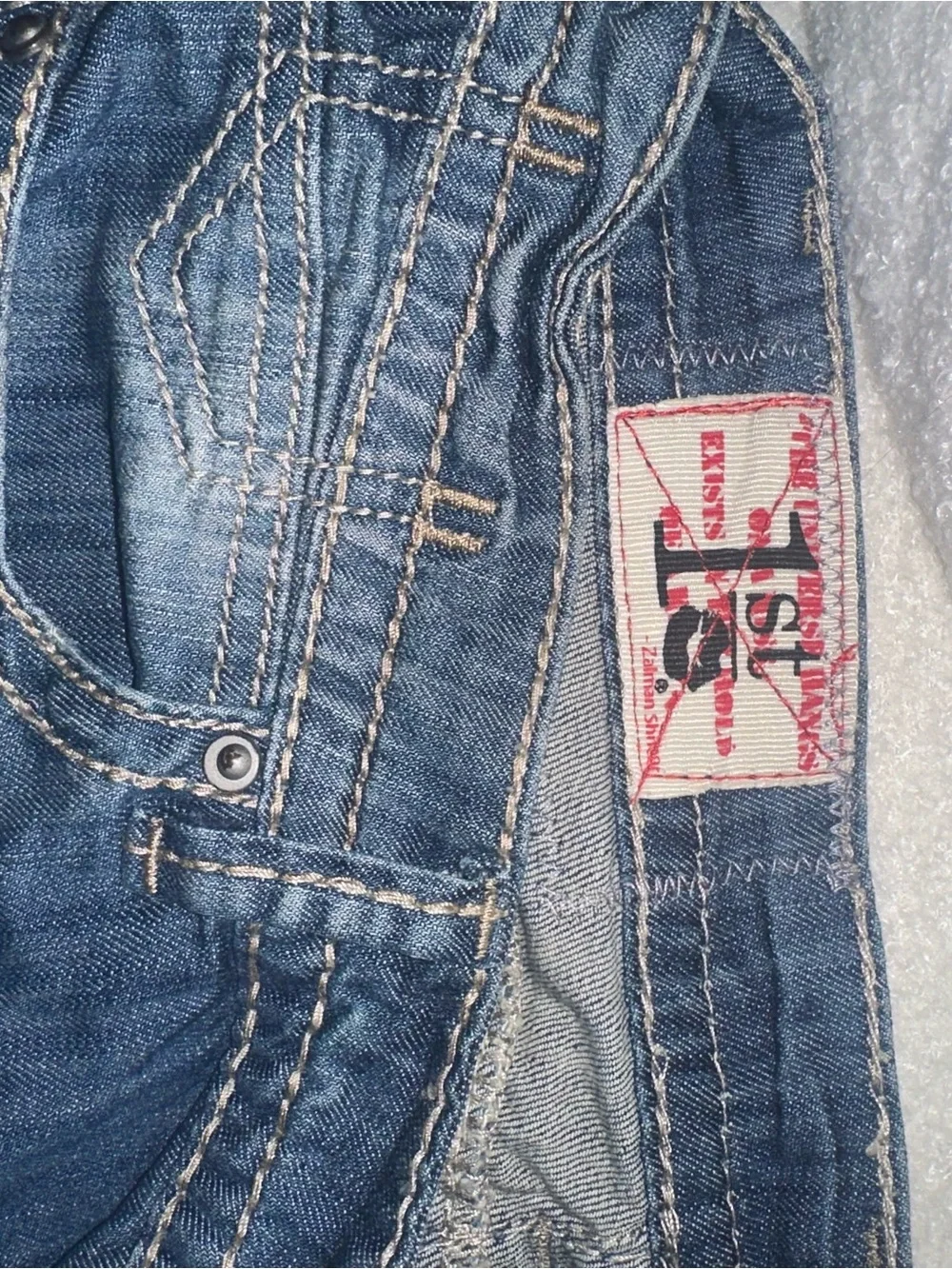 1st Kiss Washed Blue Distressed Denim Shorts